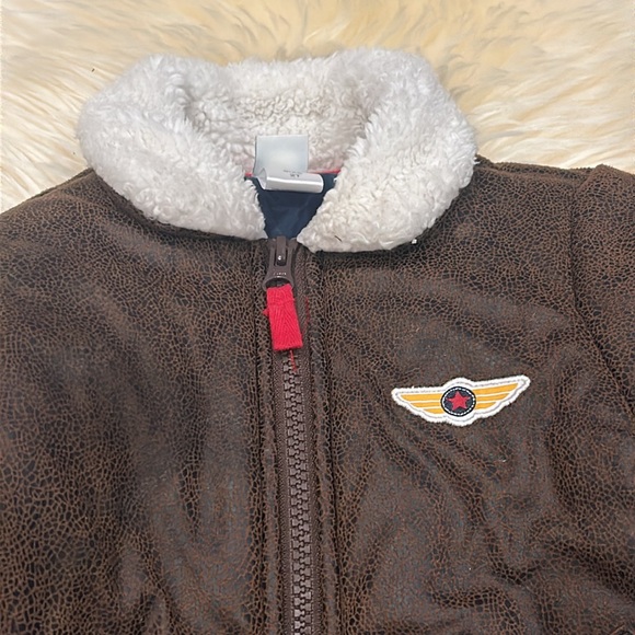 Little Me Aviator Coat Jacket in Brown in Size 2T - Picture 3 of 7